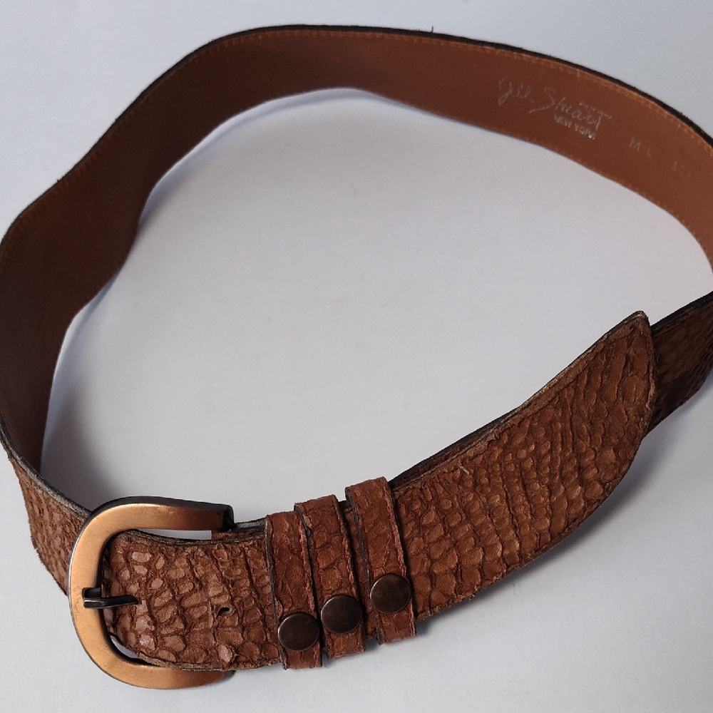 Jill Stuart Textured Tan Leather Belt